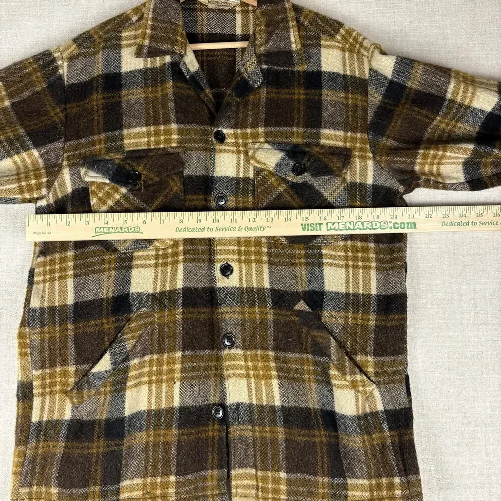 Vintage Mohair Deacon Brothers Wool Plaid Button Up Plaid Flannel Large
